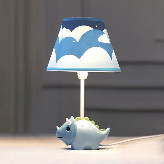 Adorable Blue Desk Lamp With Dinosaur Theme - Perfect For Childs Bedroom