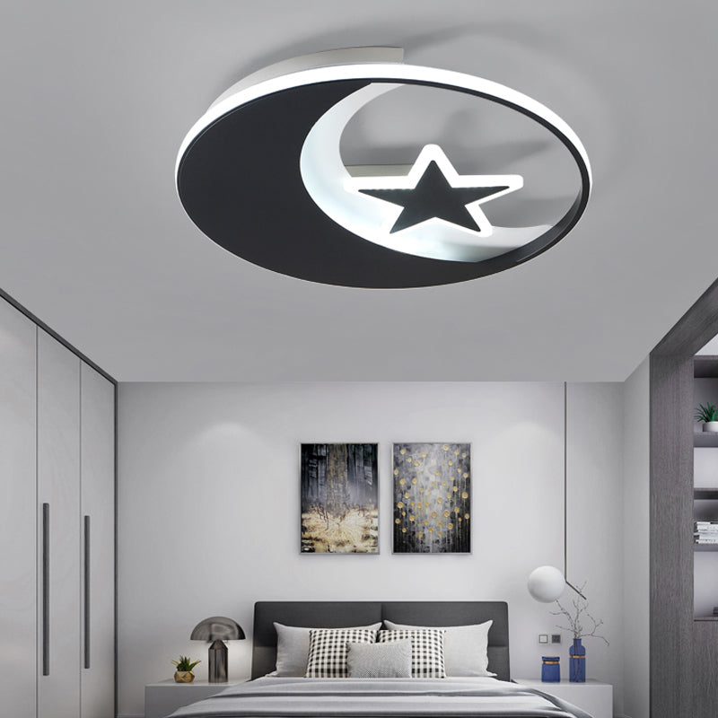 Starry Black LED Ceiling Light for Kids' Bedrooms