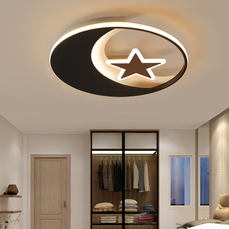 Starry Black LED Ceiling Light for Kids' Bedrooms