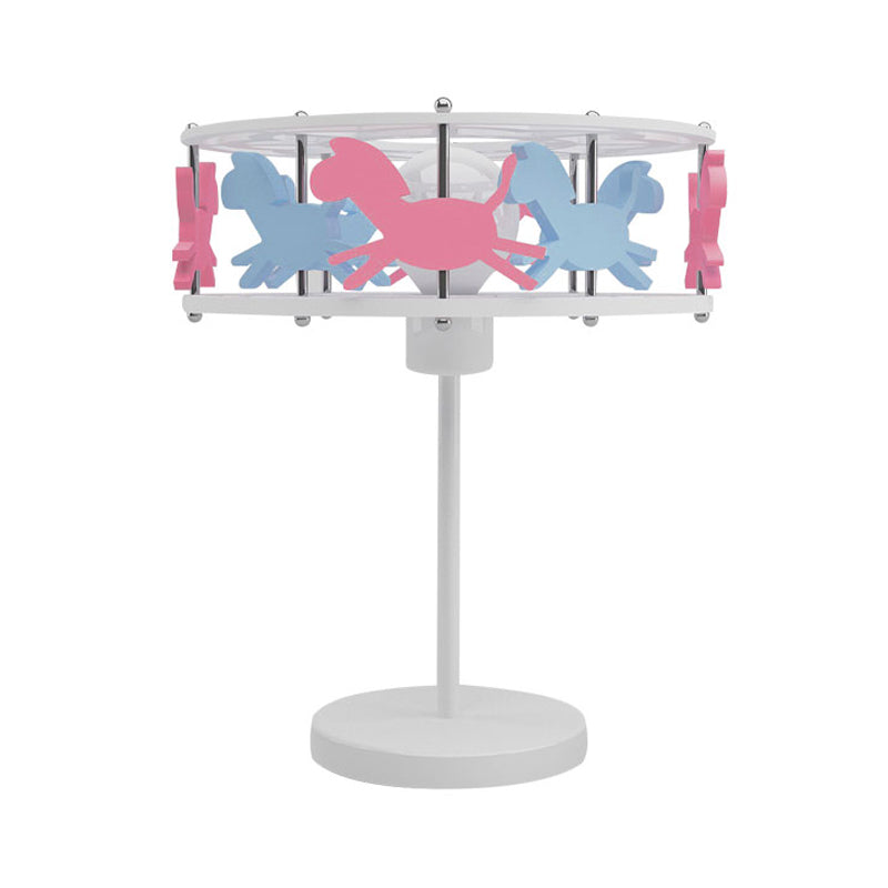 Nordic Merry-Go-Round Table Lamp For Girls Bedroom - Metal Plug-In Light