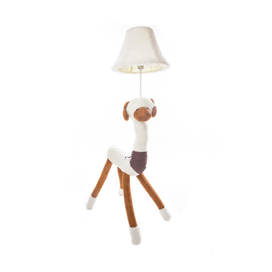 White Doggy Fabric Floor Lamp Single Light Animal Design For Book Shop & Restaurant Lighting