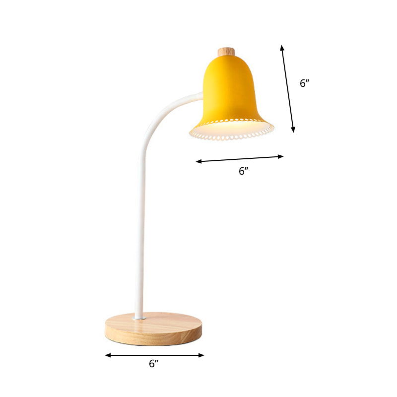 Nordic Style Metal Bell Reading Light For Childs Bedroom - Small Desk Lamp With Single Head