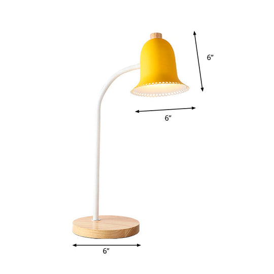 Nordic Style Metal Bell Reading Light For Childs Bedroom - Small Desk Lamp With Single Head