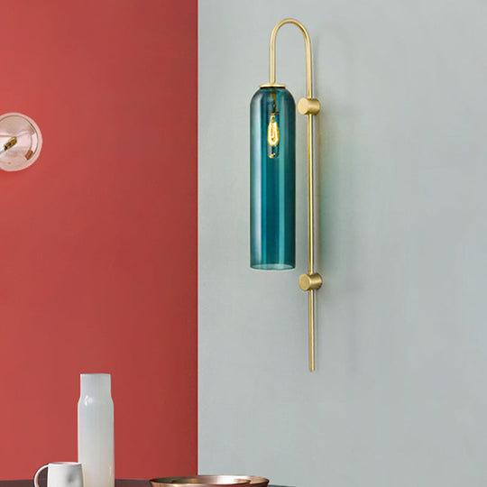 Gold Metal Wall Lamp With Postmodern Design And 1 Light For Living Rooms