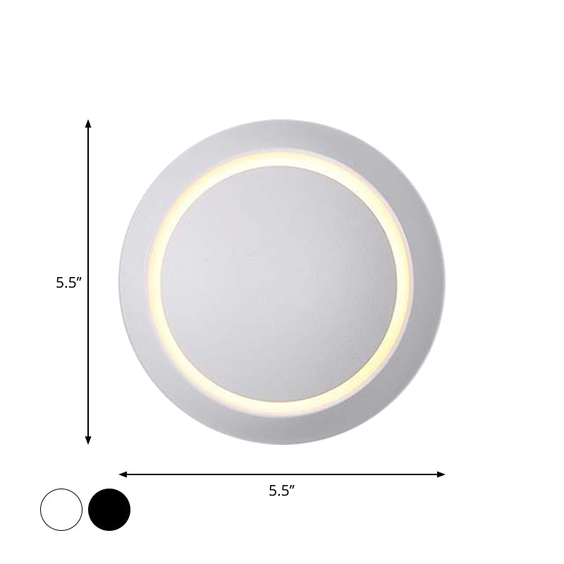 Nordic Metal Moon Wall Light - Moveable Flush Mount Sconce In Black/White/Pink With Led White/Yellow