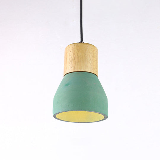 Nordic 1-Light Cement Bottle Pendant Suspension Light In Grey/Red/Green - Ideal For Restaurants