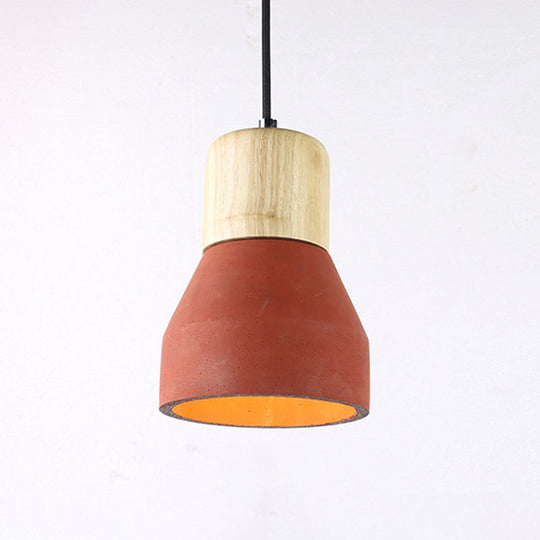 Nordic 1-Light Cement Bottle Pendant: Stylish Suspension Lighting for Restaurants- Grey/Red/Green