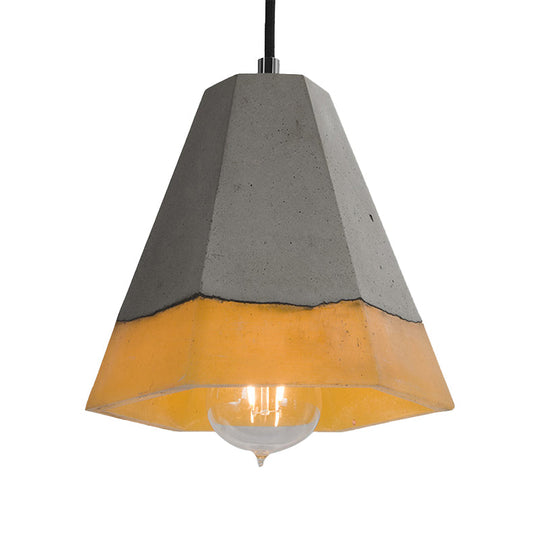 Nordic Grey Dome/Cone/Barn Shaped Hanging Light for Kitchen Bar Ceiling - 1 Head Pendant