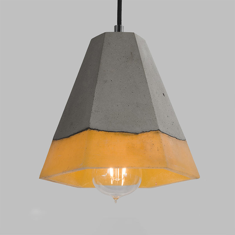 Nordic Grey Dome/Cone/Barn Shaped Hanging Light for Kitchen Bar Ceiling - 1 Head Pendant