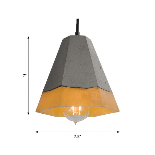 Nordic Grey Dome/Cone/Barn Shaped Hanging Light for Kitchen Bar Ceiling - 1 Head Pendant