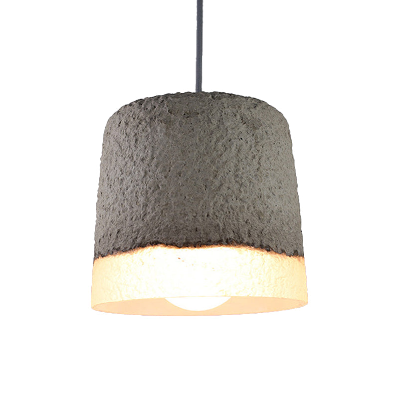 Nordic Grey Dome/Cone/Barn Shaped Hanging Light for Kitchen Bar Ceiling - 1 Head Pendant