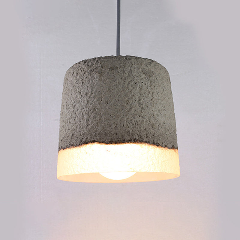 Nordic Grey Dome/Cone/Barn Shaped Hanging Light for Kitchen Bar Ceiling - 1 Head Pendant