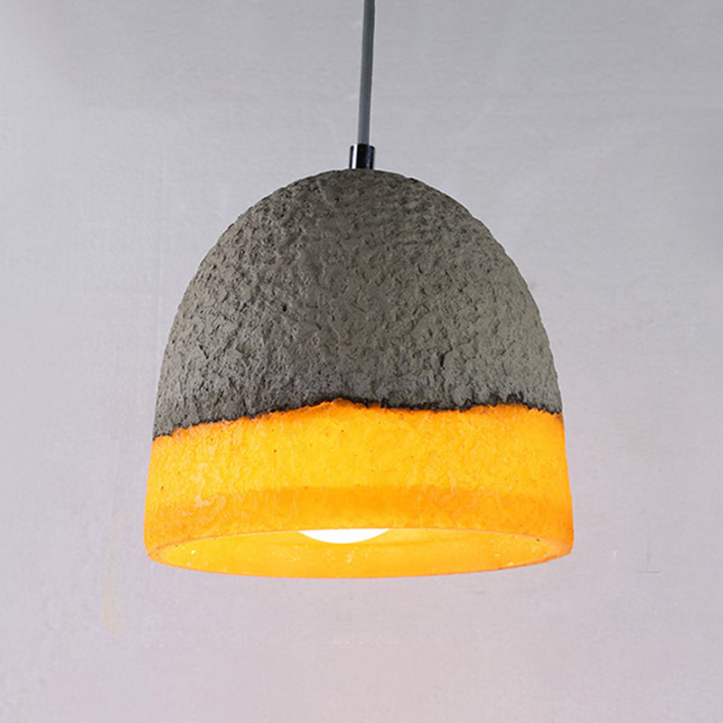 Nordic Grey Dome/Cone/Barn Shaped Hanging Light for Kitchen Bar Ceiling - 1 Head Pendant