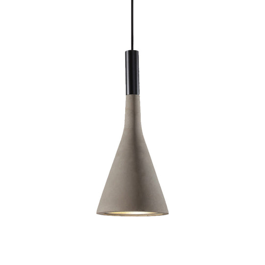 Nordic Cement Funnel Pendant Light - 1 Head Dining Table Suspended Lighting Fixture In