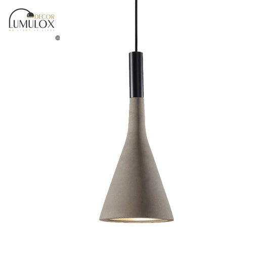 Nordic Funnel Style Pendant Light in Cement for Dining room Bed side Lighting