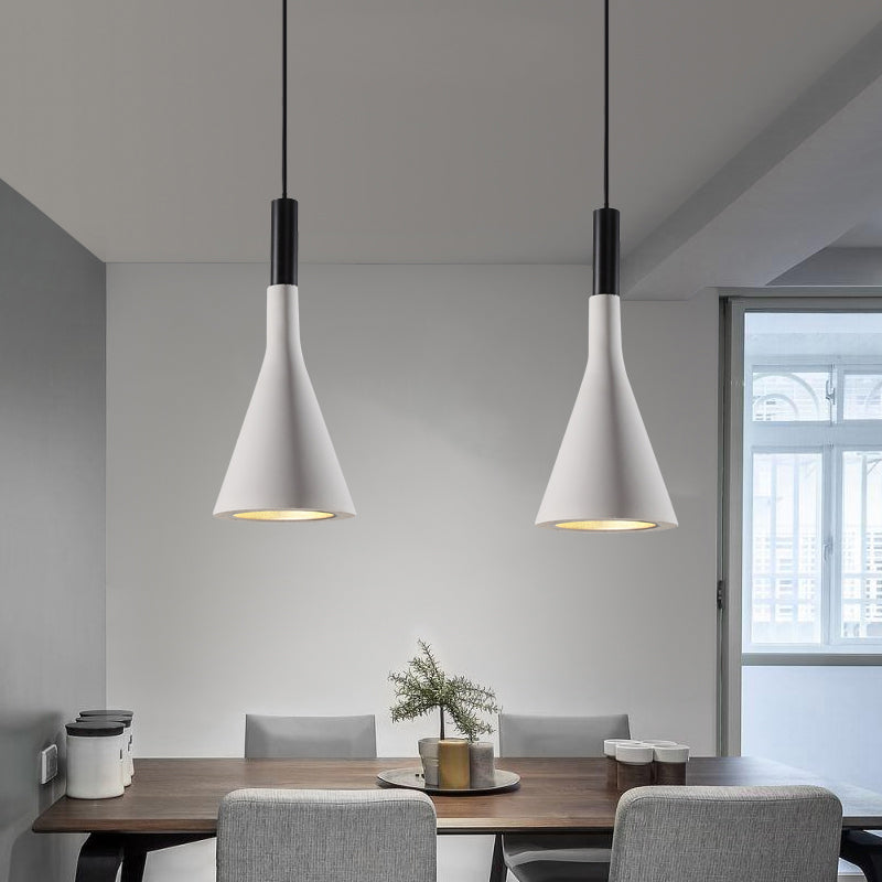 Nordic Cement Funnel Pendant Light - 1 Head Dining Table Suspended Lighting Fixture In