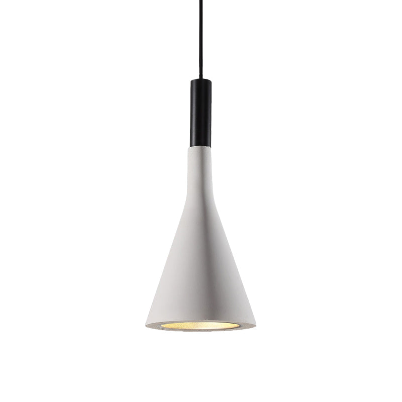 Nordic Cement Funnel Pendant Light - 1 Head Dining Table Suspended Lighting Fixture In