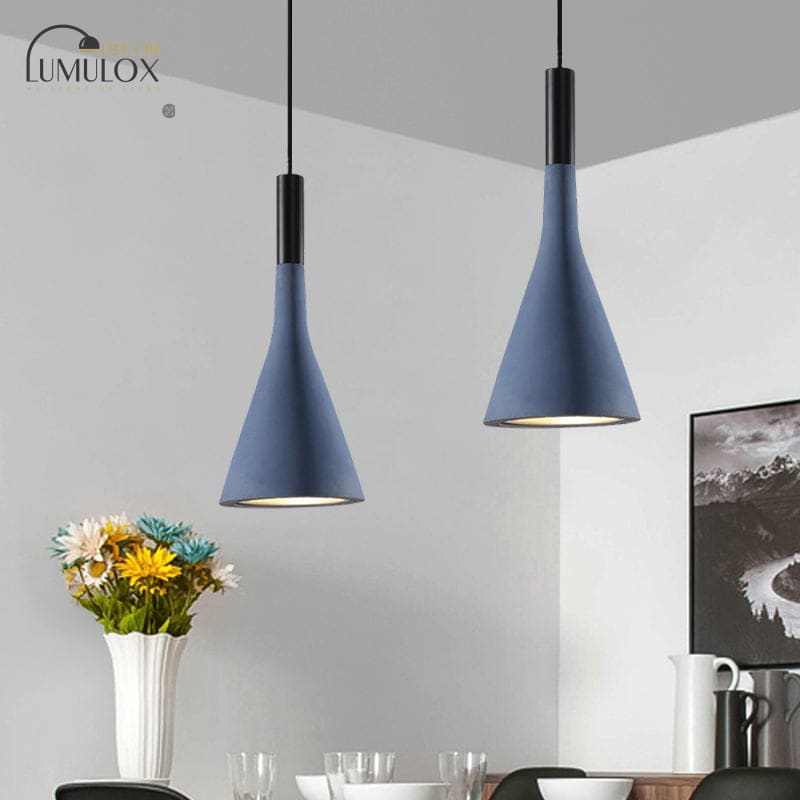 Nordic Funnel Style Pendant Light in Cement for Dining room Bed side Lighting