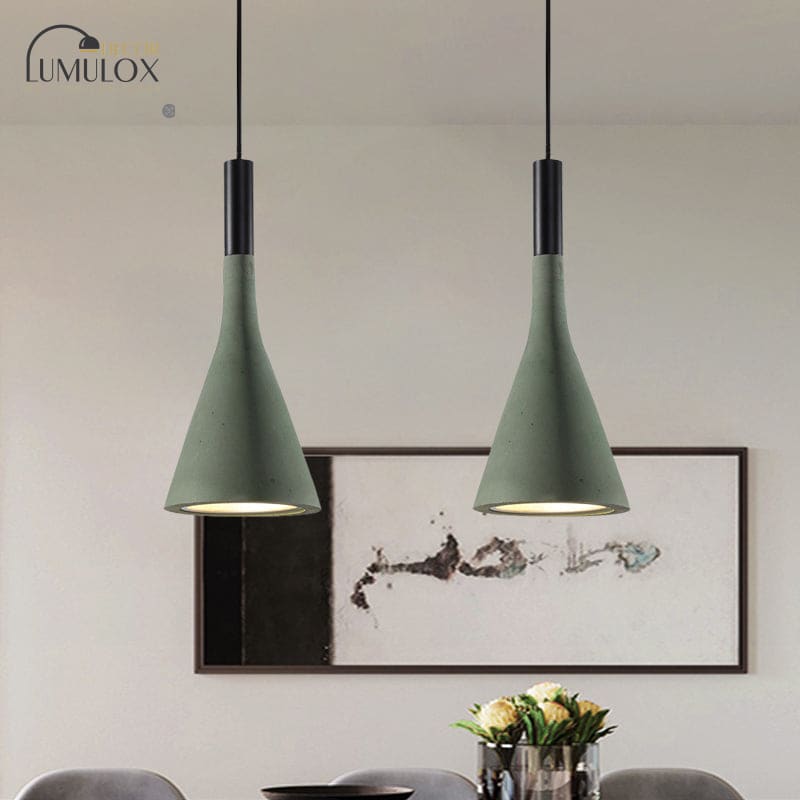 Nordic Funnel Style Pendant Light in Cement for Dining room Bed side Lighting