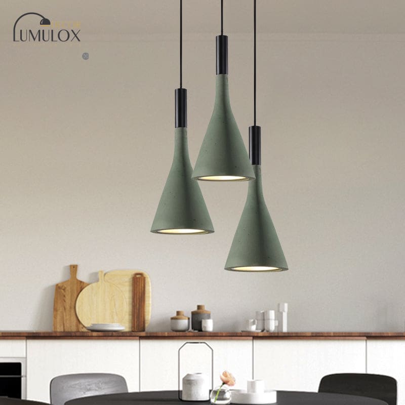 Nordic Funnel Style Pendant Light in Cement for Dining room Bed side Lighting