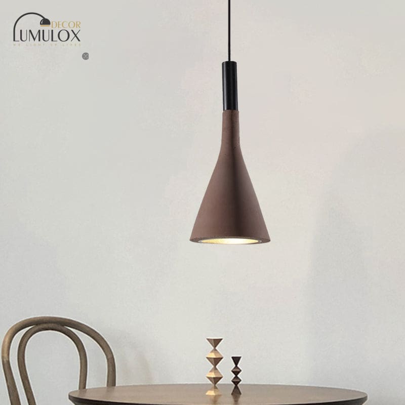 Nordic Funnel Style Pendant Light in Cement for Dining room Bed side Lighting