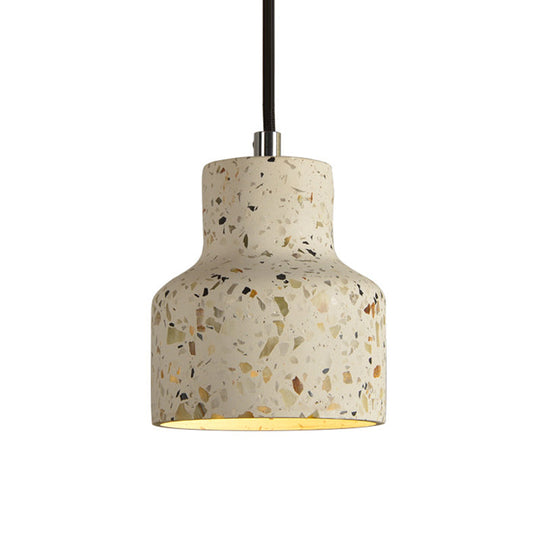 Terrazzo Hanging Lamp: Black/Red/Pink Nordic Pendant Light For Dining Table - Single Bulb Down