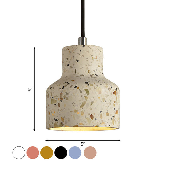 Nordic Terrazzo Hanging Lamp - Black/Red/Pink with Down Lighting Pendant - Perfect for Dining Table - 1 Bulb