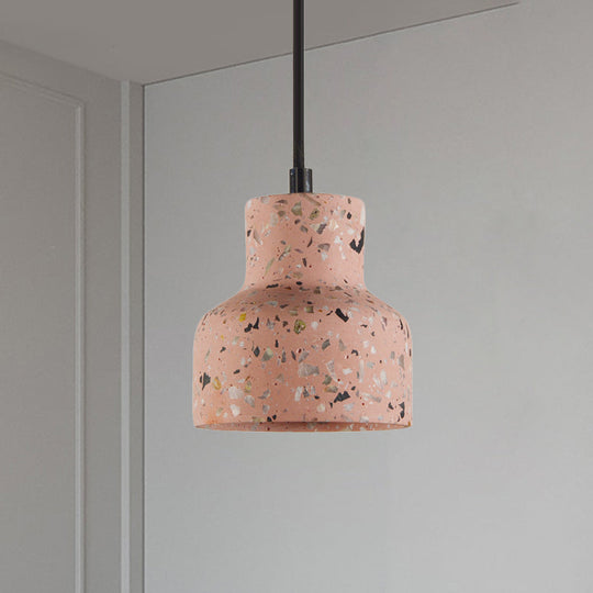 Nordic Terrazzo Hanging Lamp - Black/Red/Pink with Down Lighting Pendant - Perfect for Dining Table - 1 Bulb