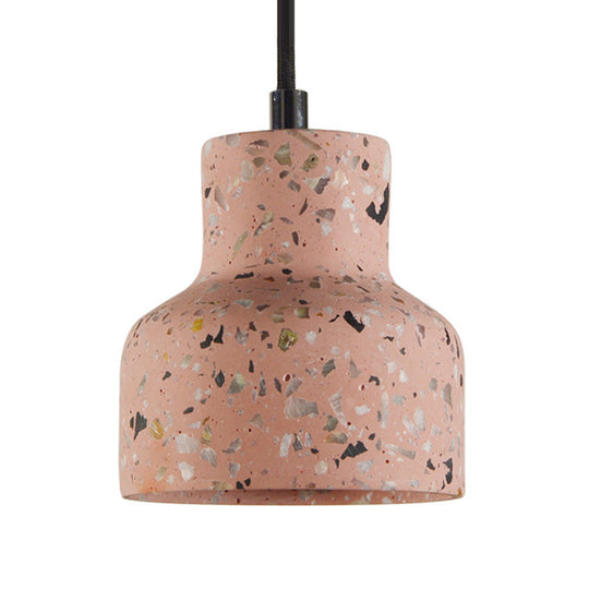 Nordic Terrazzo Hanging Lamp - Black/Red/Pink with Down Lighting Pendant - Perfect for Dining Table - 1 Bulb