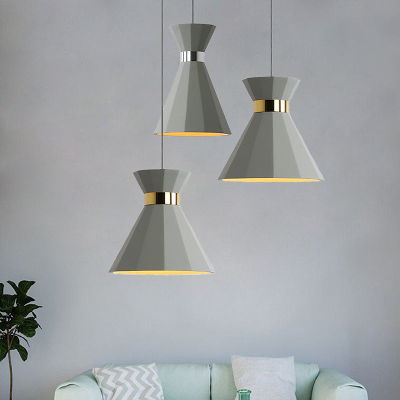 8.5"/10.5" Nordic Grey Cement Suspension Light - Head Hourglass Ceiling Pendant for Dining Room