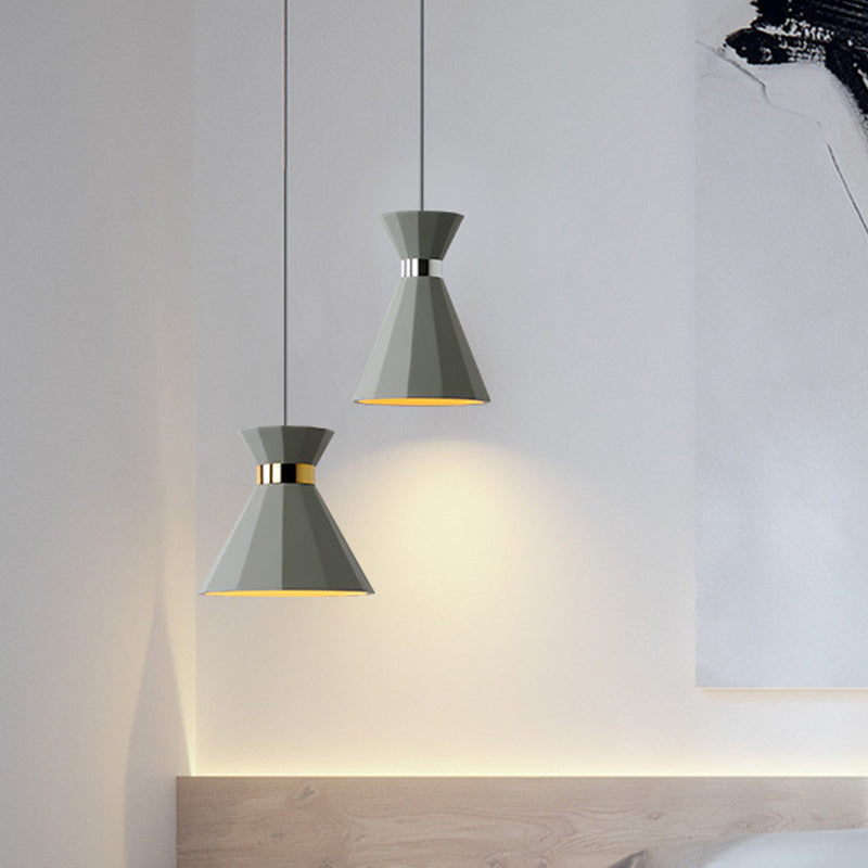 8.5"/10.5" Nordic Grey Cement Suspension Light - Head Hourglass Ceiling Pendant for Dining Room