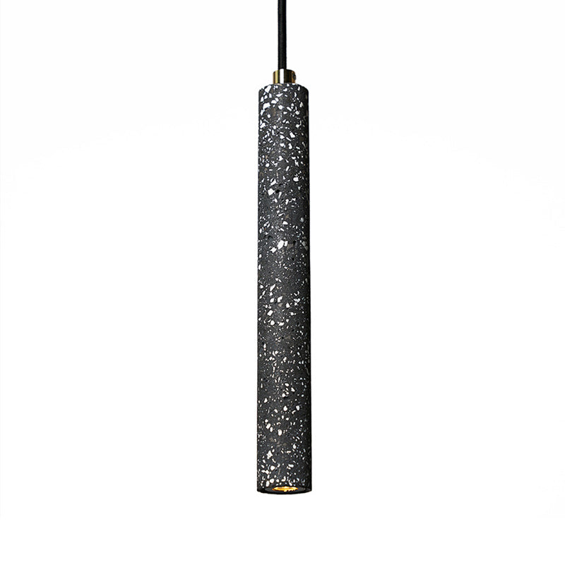 Terrazzo Flute Pendulum Light - Nordic Led Bistro Pendant (10/19.5 Tall) White/Black