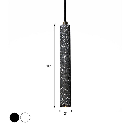 Nordic Cylindrical Pendulum Light  Hanging Pendant in White/Black