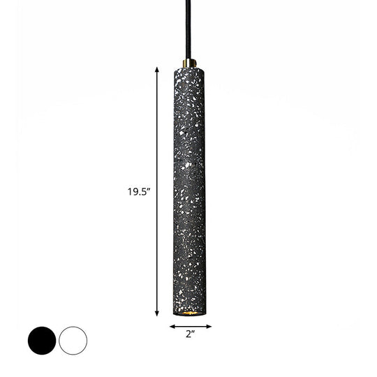 Nordic Cylindrical Pendulum Light  Hanging Pendant in White/Black