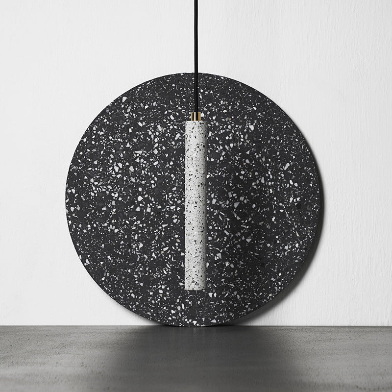 Terrazzo Flute Pendulum Light - Nordic Led Bistro Pendant (10/19.5 Tall) White/Black White / 10