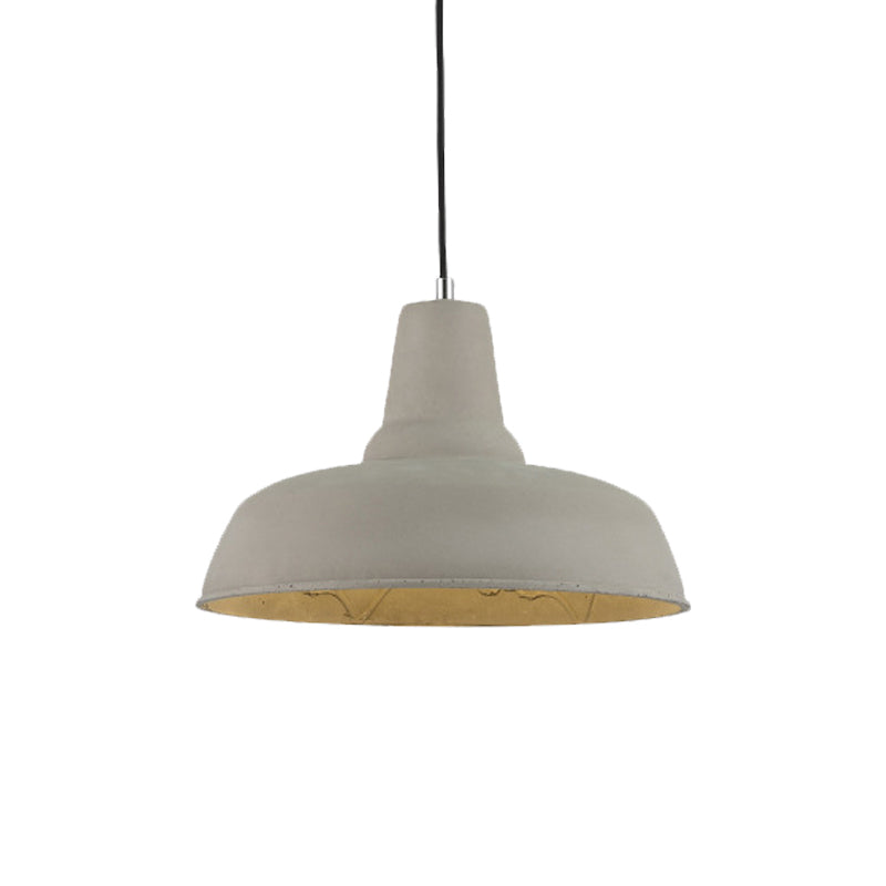 Nordic Cement 1-Head Pendant Light with Carved Interior – Barn Kitchen Bar, Grey/White/Beige Ceiling Lighting