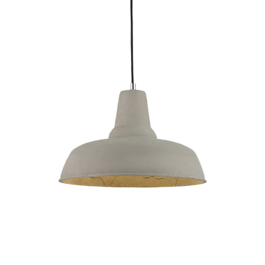 Nordic Cement Barn Kitchen Bar Pendant Light With Carved Interior - Grey/White/Beige