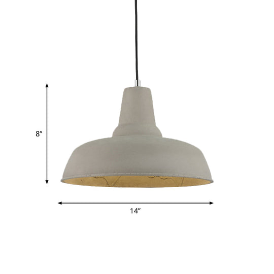 Nordic Cement 1-Head Pendant Light with Carved Interior – Barn Kitchen Bar, Grey/White/Beige Ceiling Lighting