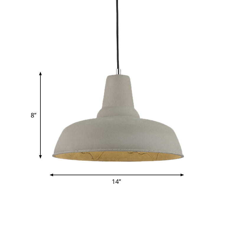 Nordic Cement Barn Kitchen Bar Pendant Light With Carved Interior - Grey/White/Beige