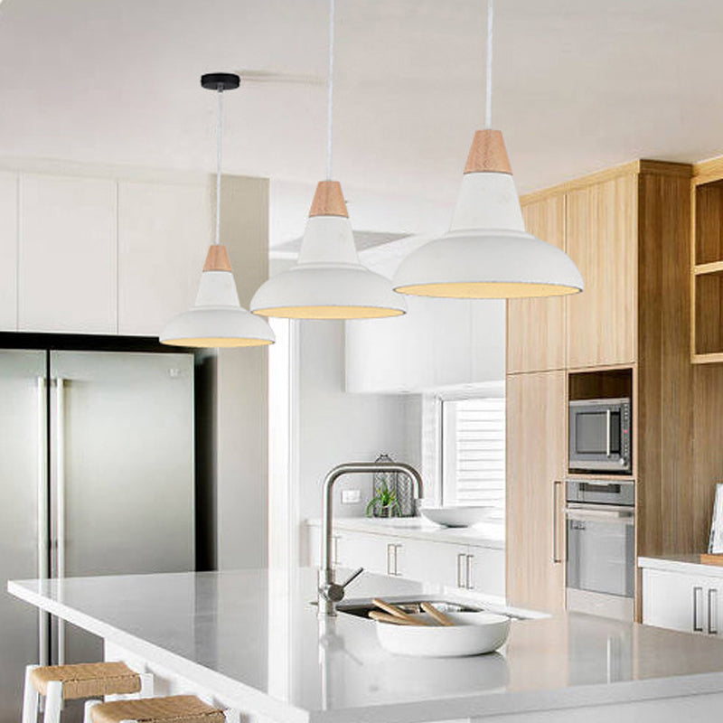 Nordic Cement Barn Kitchen Bar Pendant Light With Carved Interior - Grey/White/Beige White