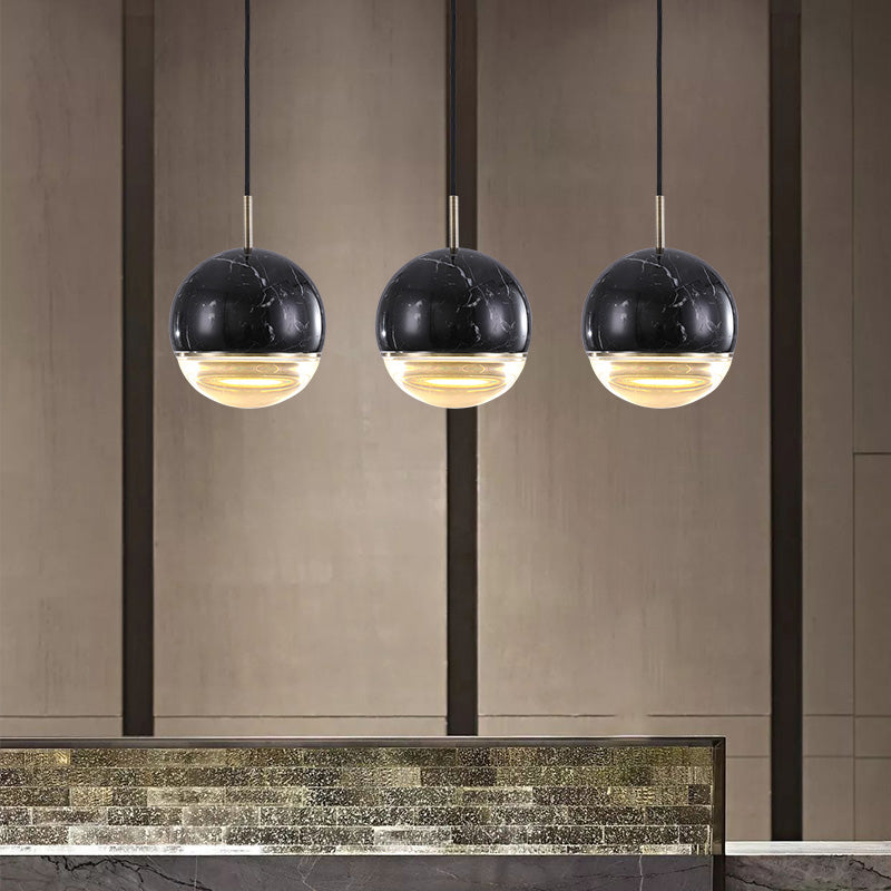 Modern Nordic Hanging Pendant Light - LED Marble Suspension in Multiple Sizes and Colors