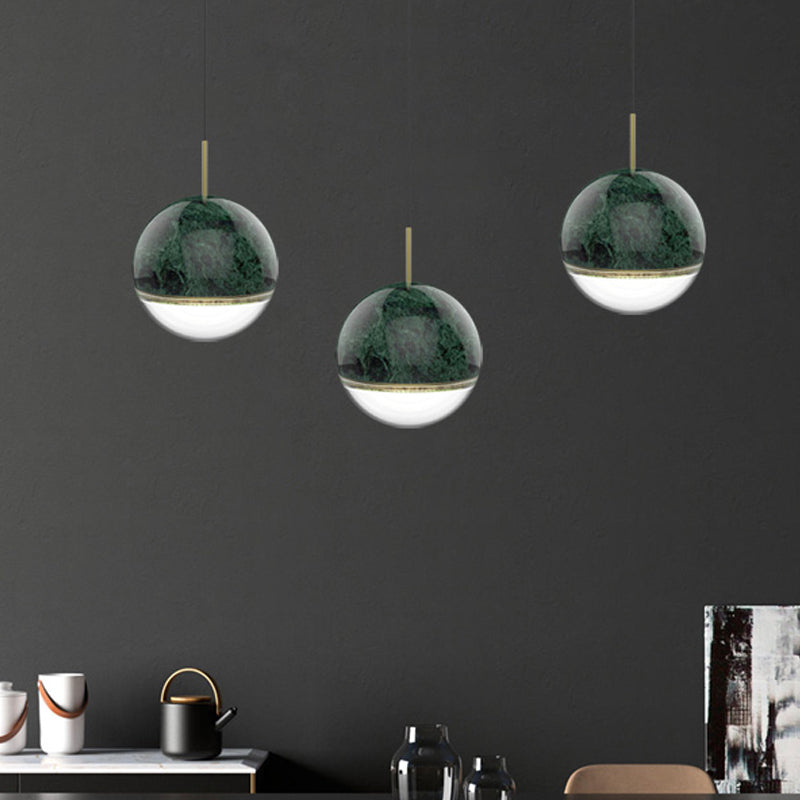 Modern Nordic Hanging Pendant Light - LED Marble Suspension in Multiple Sizes and Colors