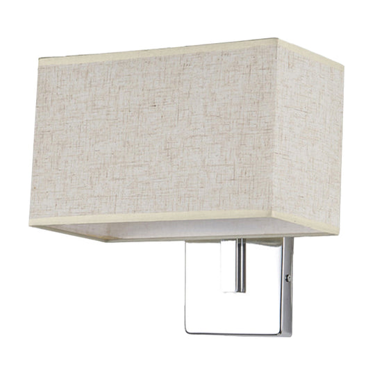 Modern Rectangle Wall Mounted Lamp | Fabric Shade 1 Bulb Living Room Sconce Light