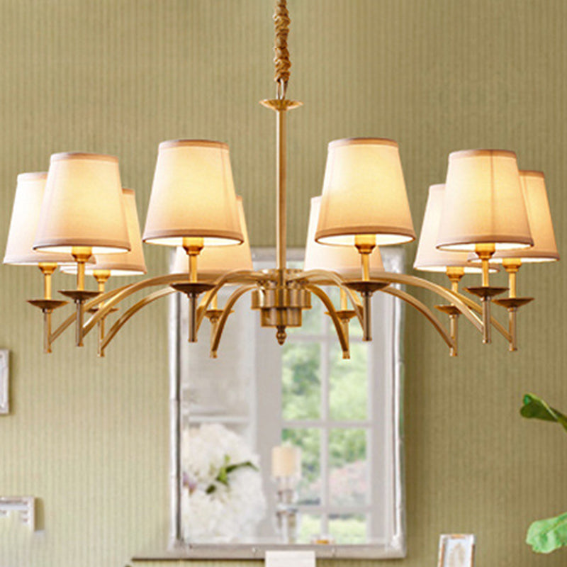 Traditional Gold Chandelier With 6/8/10 Bulb Suspension Pendant Light 10 /