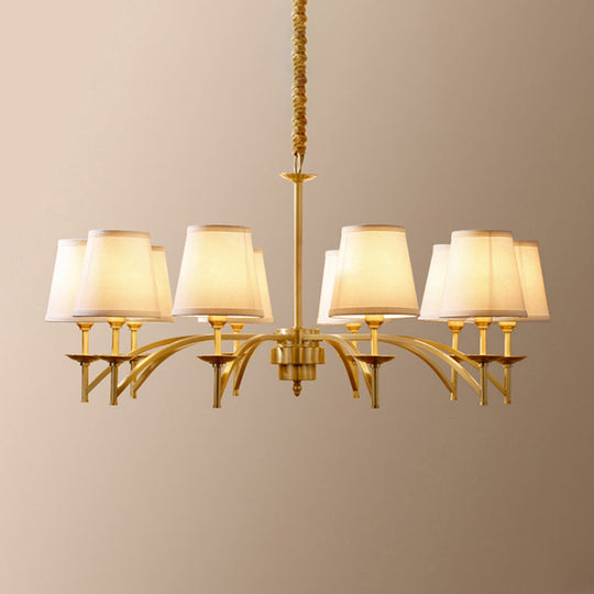 Traditional Gold Chandelier With 6/8/10 Bulb Suspension Pendant Light