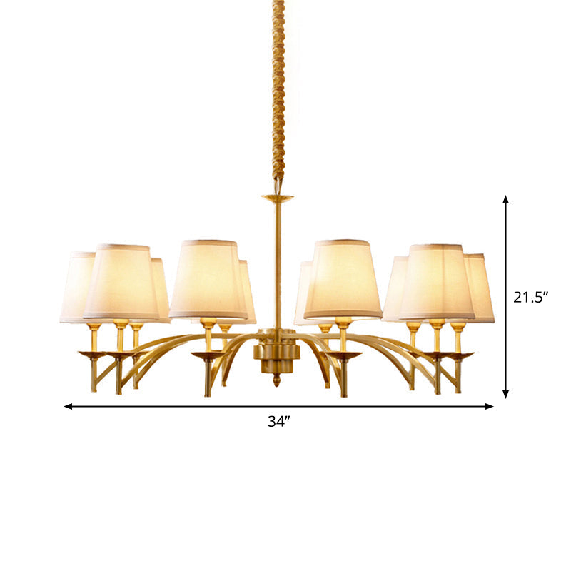 Traditional Gold Chandelier With 6/8/10 Bulb Suspension Pendant Light