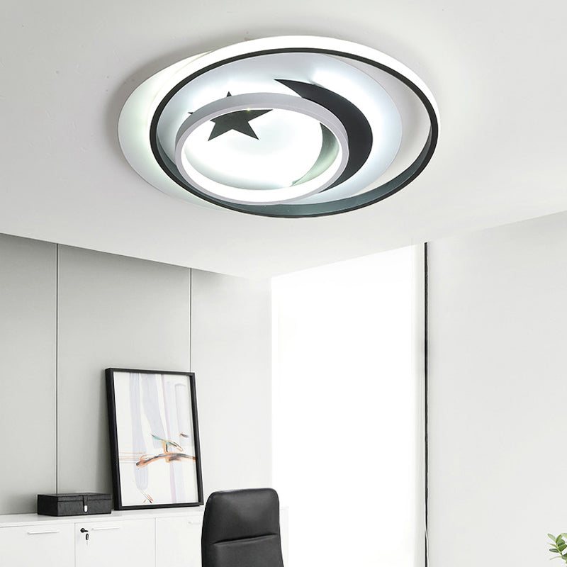 Kids Star Crescent LED Flush Mount Ceiling Light Fixture for Balcony