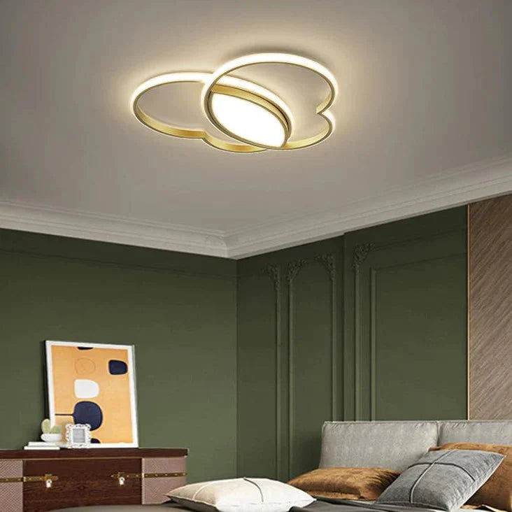 Simple Modern Bedroom Room Butterfly Copper Ceiling Lamp