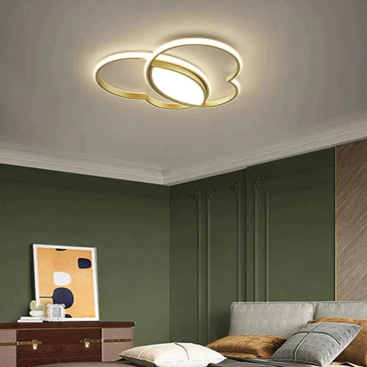 Simple Modern Bedroom Room Butterfly Copper Ceiling Lamp