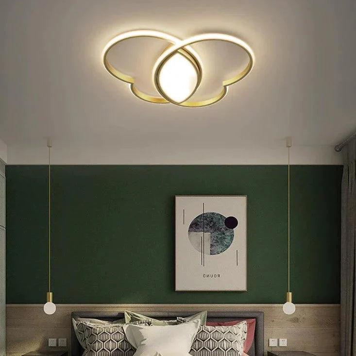 Simple Modern Bedroom Room Butterfly Copper Ceiling Lamp